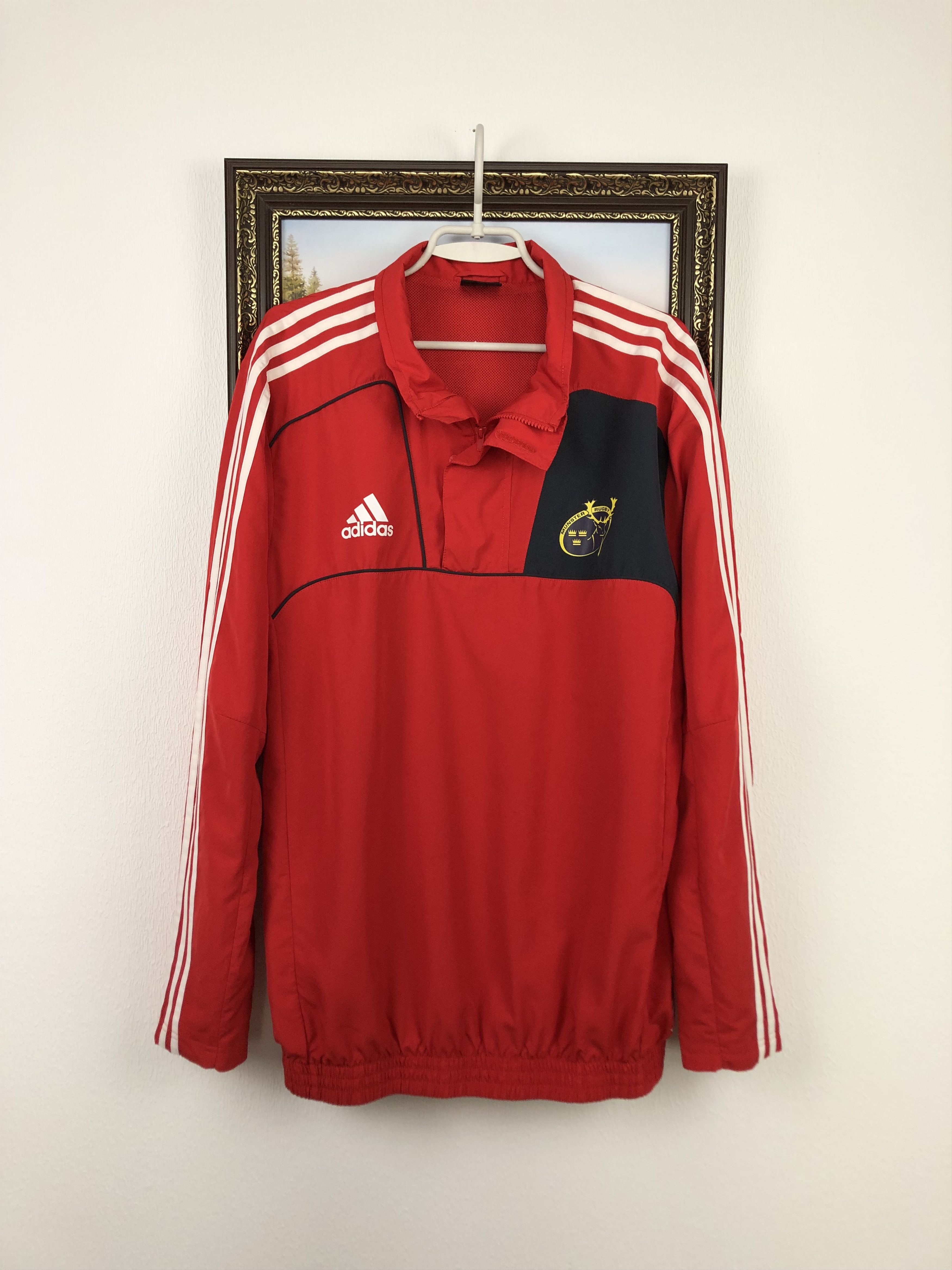 Adidas Vintage Munster Rugby Adidas Jacket Track Top Rare Red Size US L / EU 52-54 / 3 - 1 Thumbnail