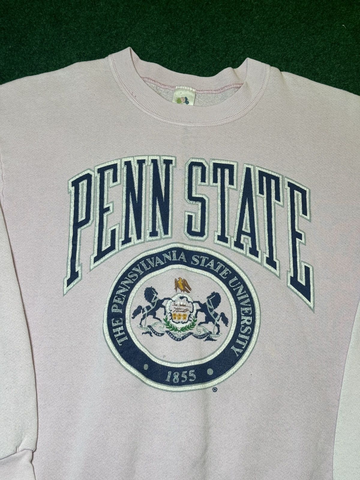 Vintage Vintage 90s Penn State Pink FADED Collegiate Sweatshirt Size L / US 10 / IT 46 - 2 Thumbnail