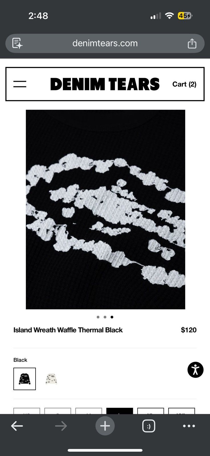 Corteiz Cortiez Denim Tears Island Wreath Waffle Thermal Black - XL Size US XL / EU 56 / 4 - 7 Thumbnail