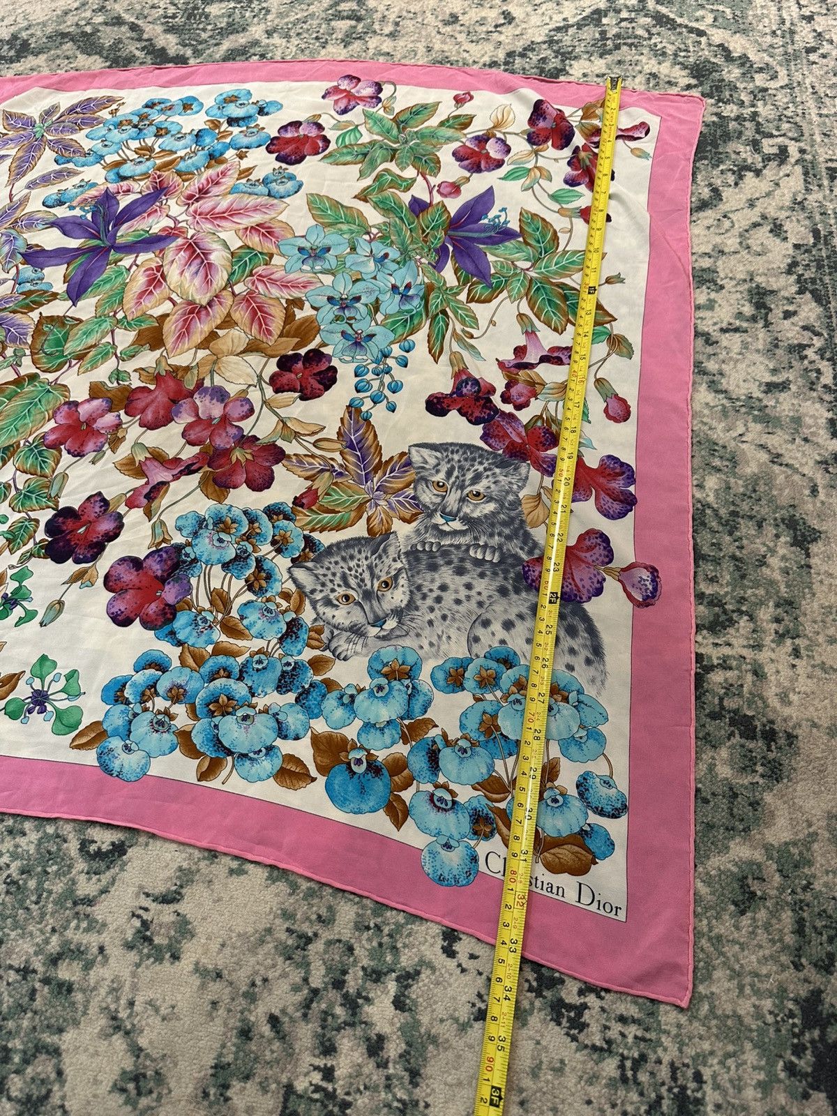 Dior 1980 - Christian Dior Floral Print Shawl Scarves (33x33) Size ONE SIZE - 11 Thumbnail