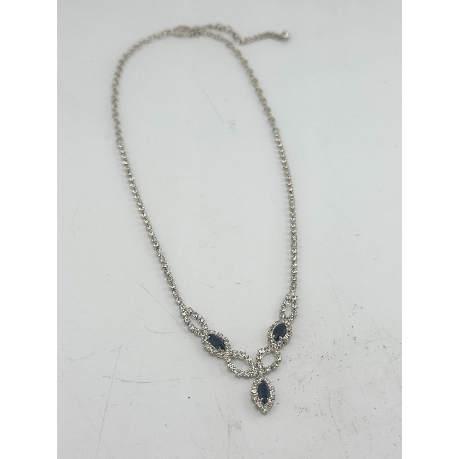 Vintage Vintage black rhinestone chain necklace Size ONE SIZE - 3 Thumbnail