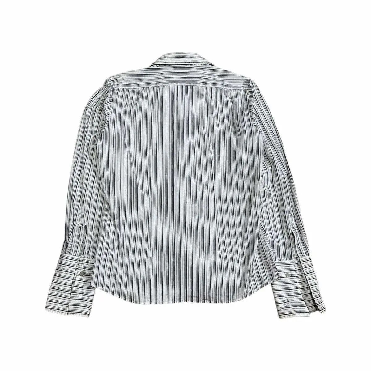Japanese Brand × Tornado Mart ♟️ Y2K Archived Tornado Mart Striped Shirt Hidden Button Size US L / EU 52-54 / 3 - 7 Thumbnail
