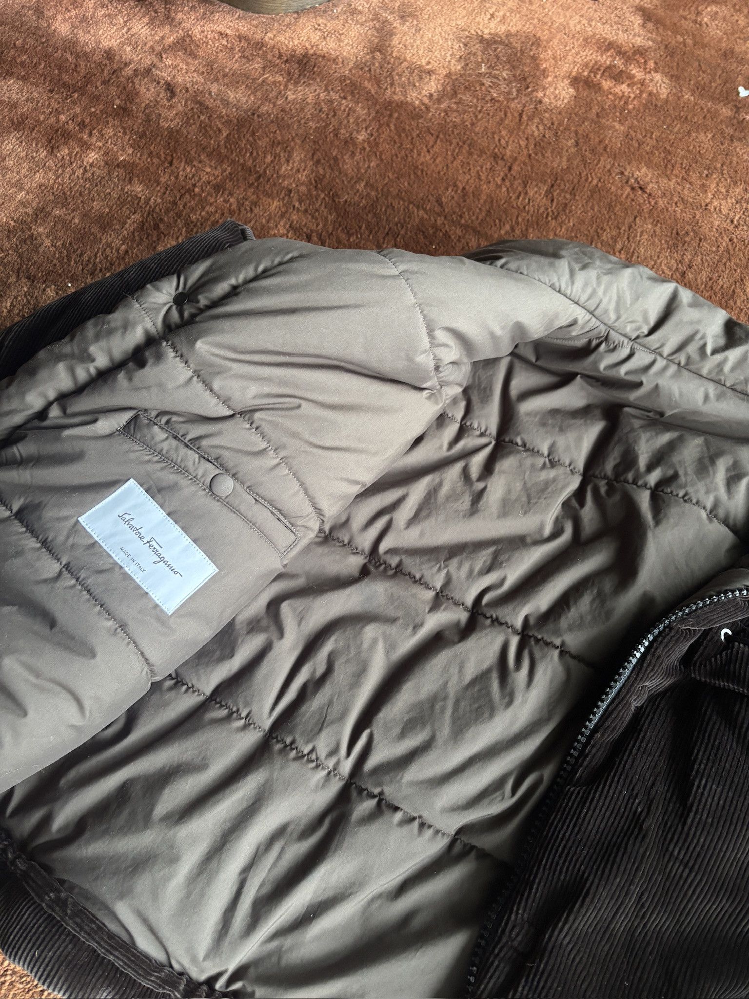 Salvatore Ferragamo Salvatore Ferragamo corduroy puffer jacket Size US M / EU 48-50 / 2 - 2 Thumbnail