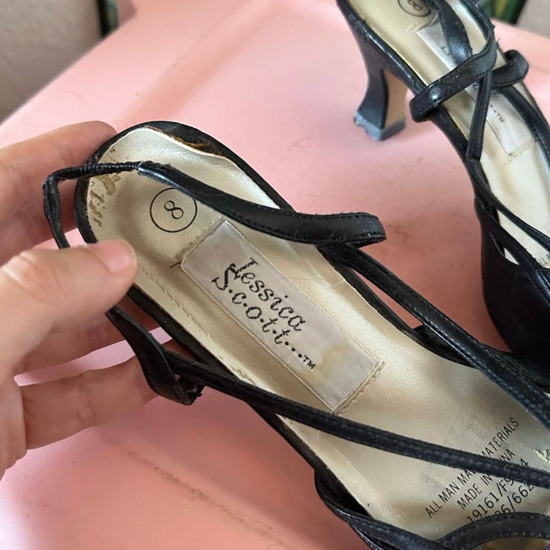Other jessica scott black kitten heels vintage shoes Size US 8 / IT 38 - 3 Thumbnail