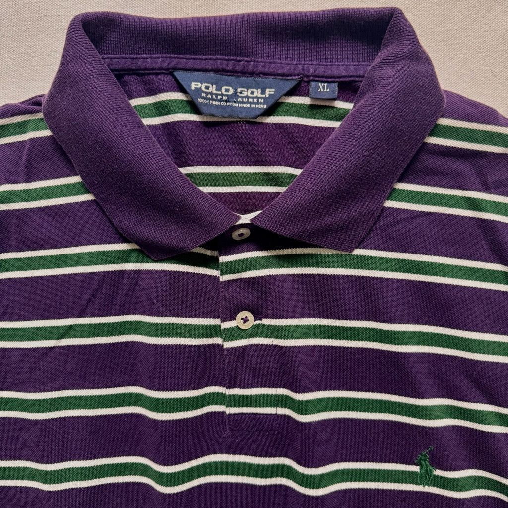 Polo Ralph Lauren Ralph Lauren Polo Golf Purple Stripes Shirt Size US XL / EU 56 / 4 - 2 Thumbnail