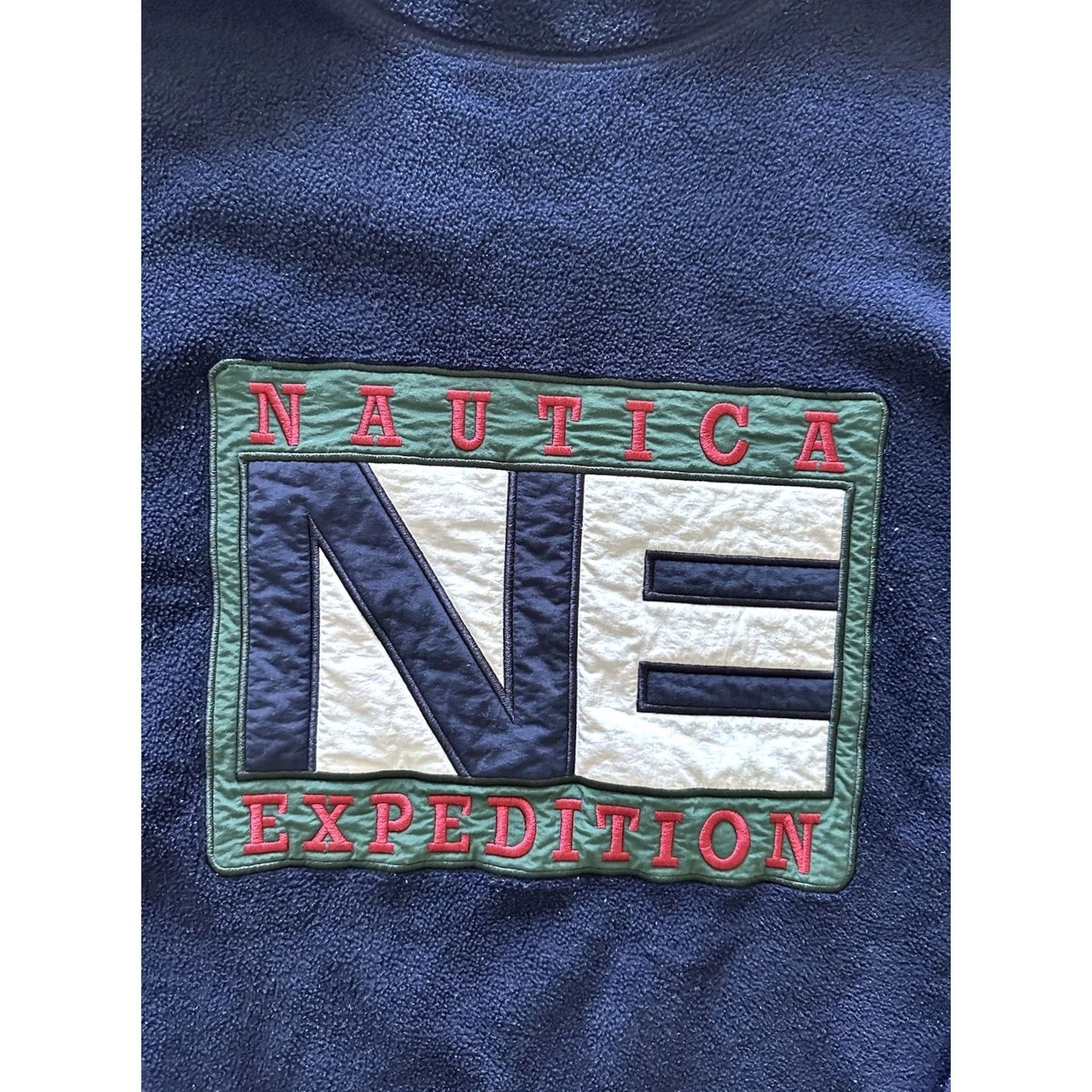 Nautica VINTAGE Shirt Mens L Blue Nautica Sweatshirt Size Sweater Fleece Embroidered Logo 90s Size US L / EU 52-54 / 3 - 2 Thumbnail
