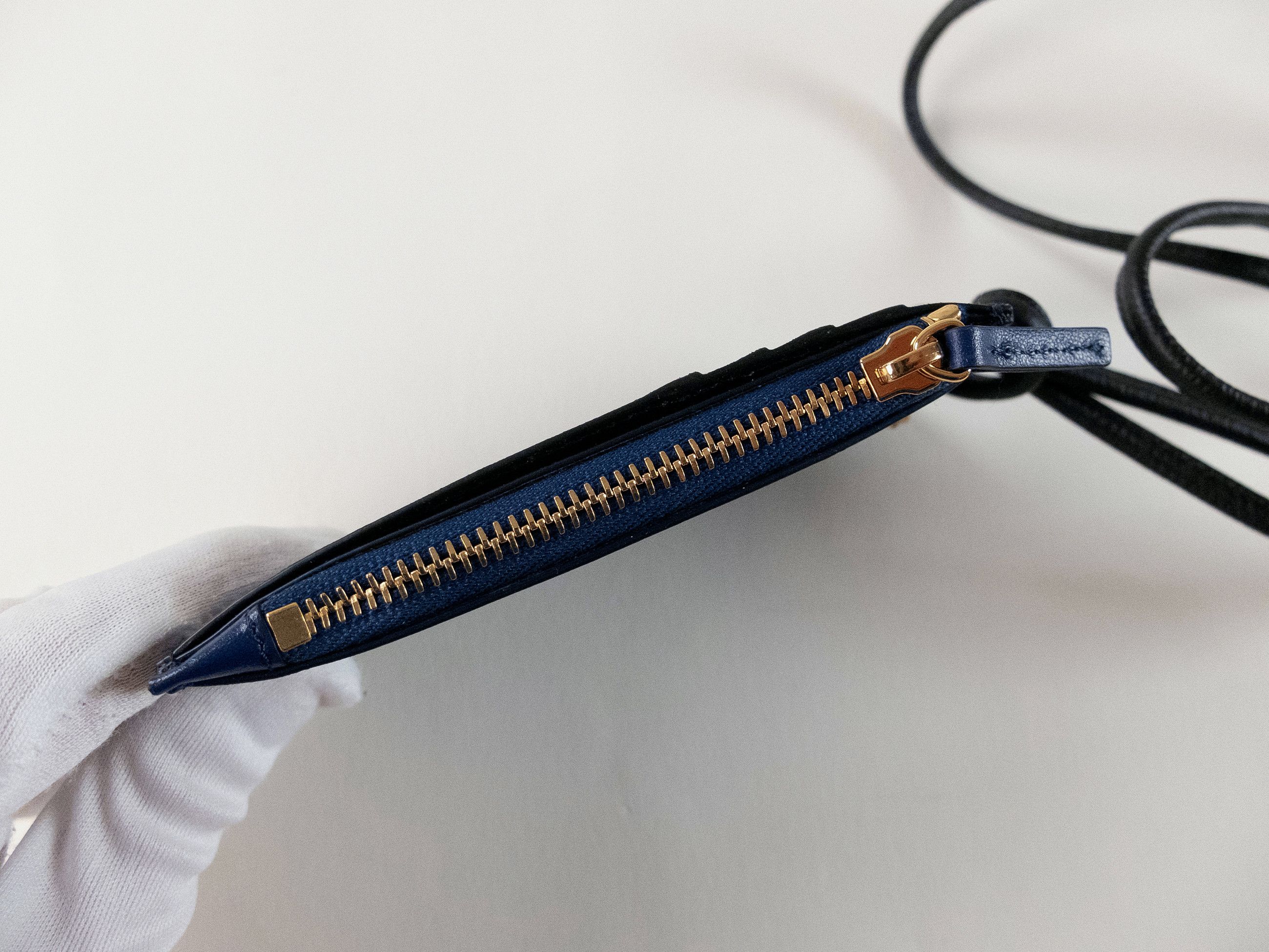 Versace VERSACE Medusa blue leather card holder with neck strap Size ONE SIZE - 3 Thumbnail