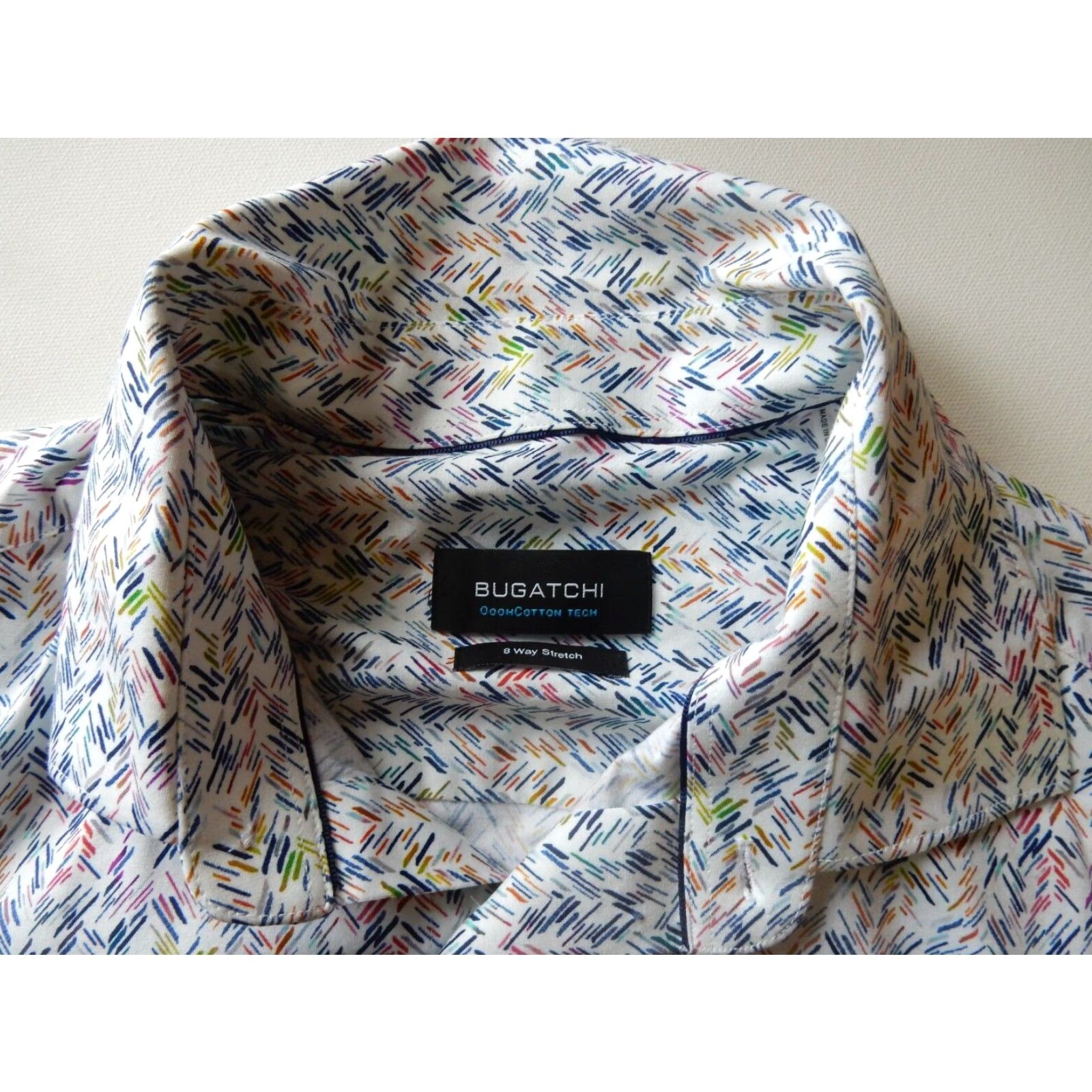 BUGATCHI Bugatchi Uomo Men's Short Sleeve Button-Front Cotton Shirt Size Large Multicolor Size US L / EU 52-54 / 3 - 5 Thumbnail