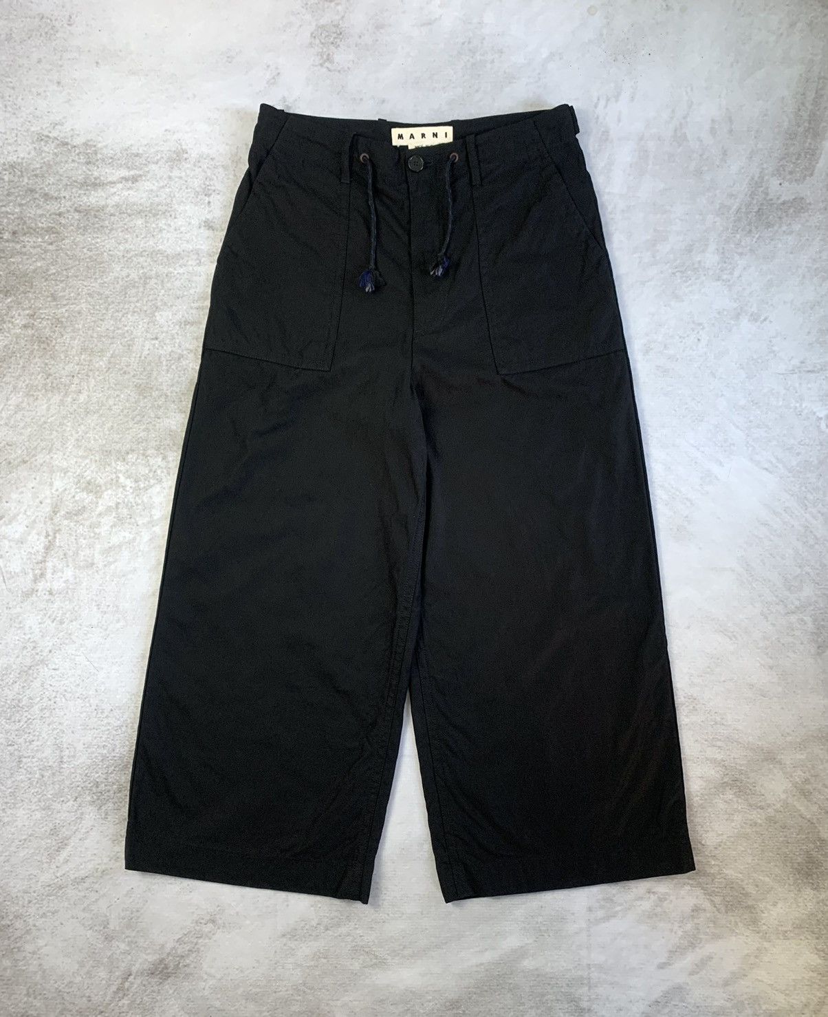 image of Designer Marni Baggy Pants Japanese Style in Black, Men's (Size 31)