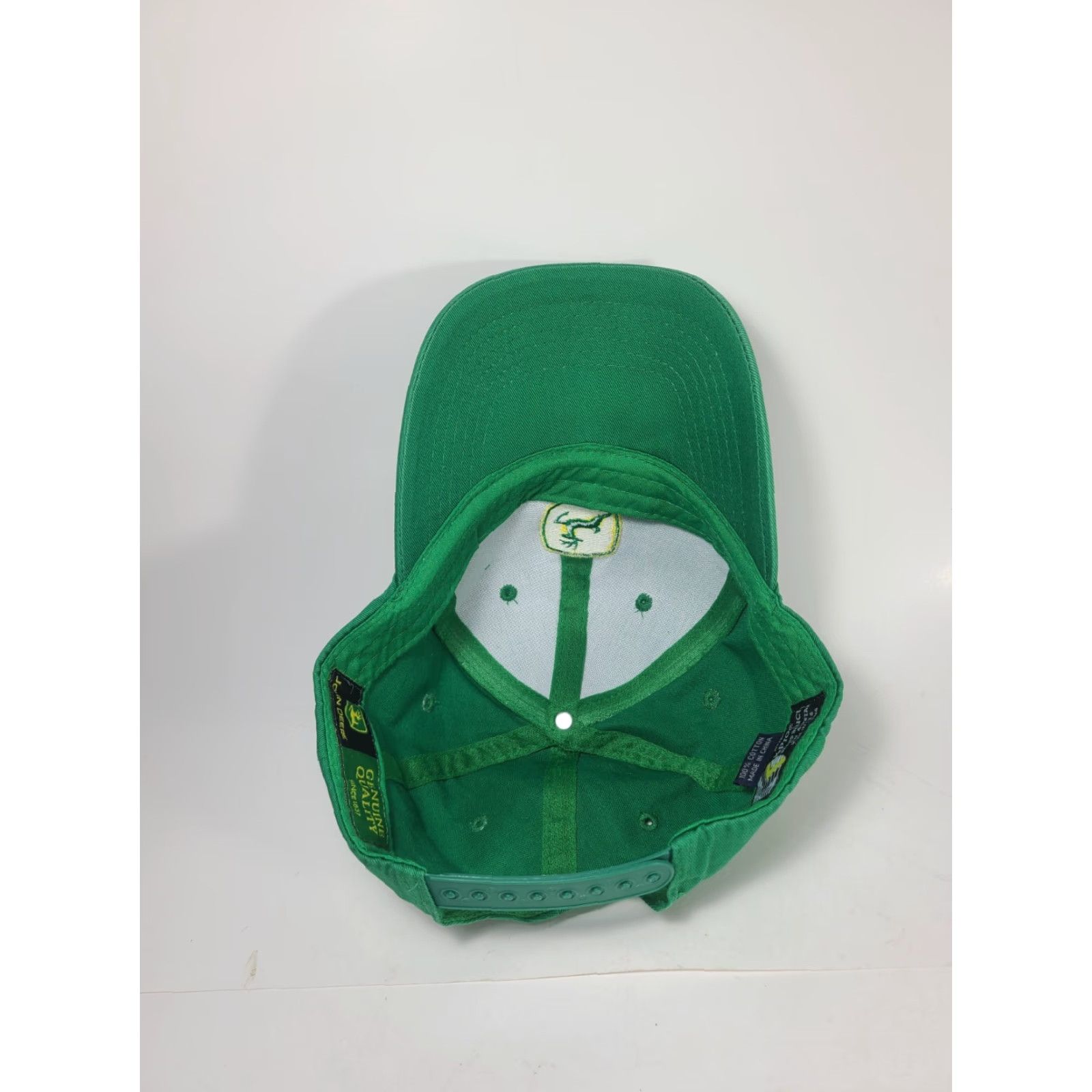 John Deere VINTAGE John Deere Baseball Cap Hat Snapback Green Yellow Farming Agriculture Machinery Mens Twill Cotton Adjustable Size ONE SIZE - 7 Thumbnail