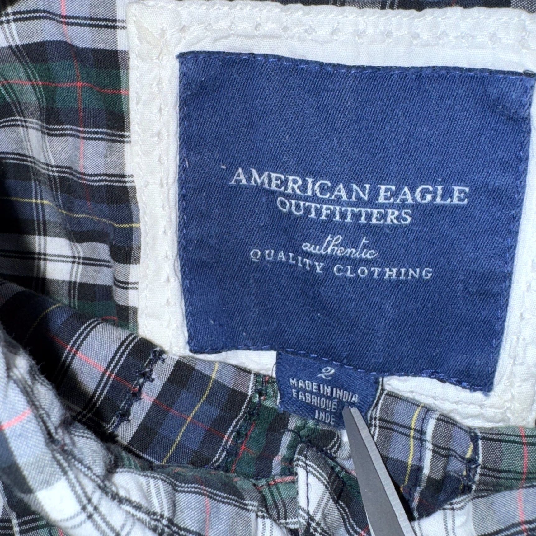 American Eagle Outfitters American Eagle Outfitters Shirt Forest Green Plaid Button-Up Adult XS Womens Size XS / US 0-2 / IT 36-38 - 5 Thumbnail