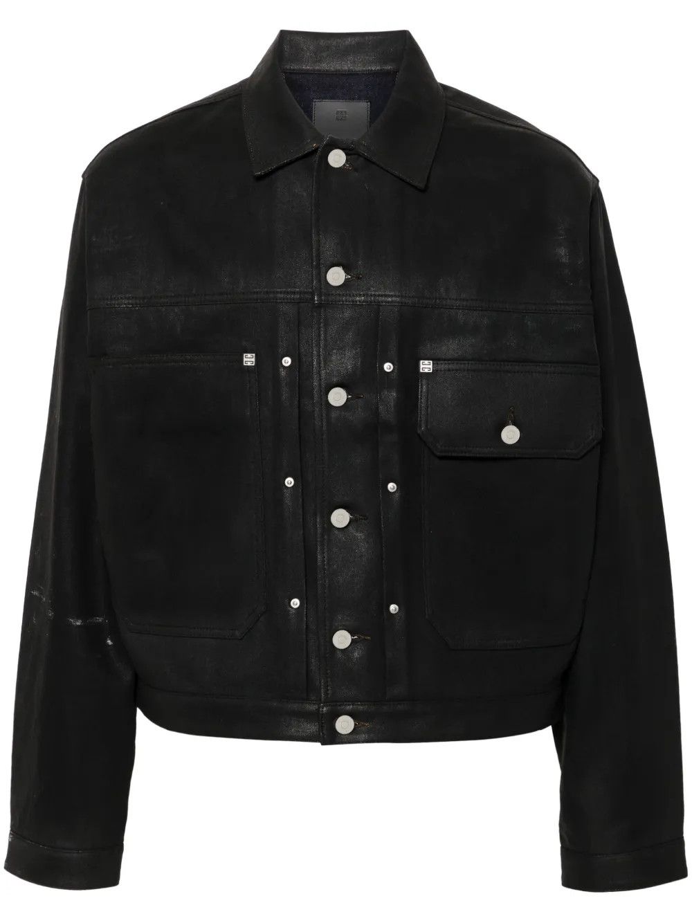 Givenchy o1w1db10525 Pleated And Snapped Denim Jacket in Black Size US L / EU 52-54 / 3 - 1 Thumbnail