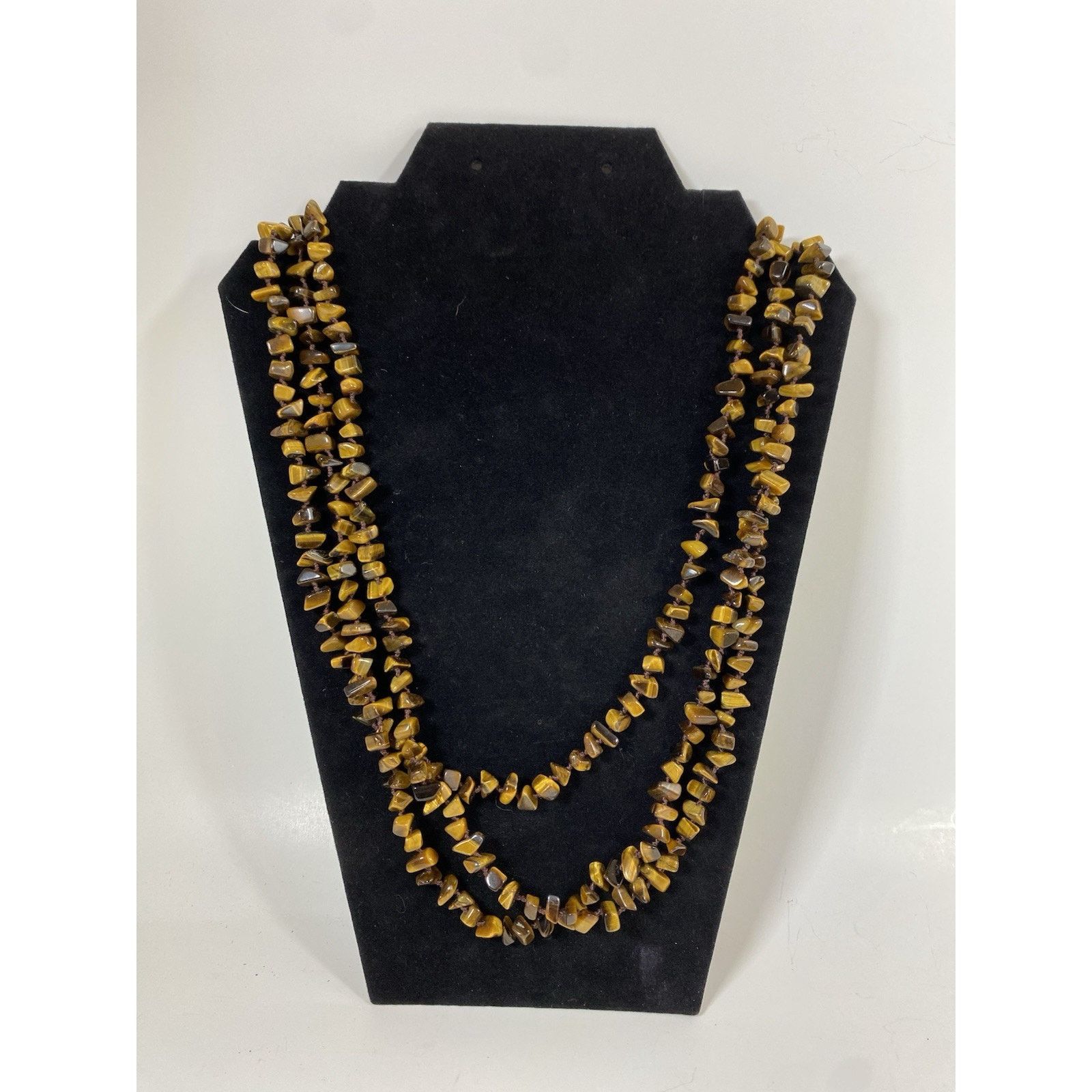Other Tiger’s Eye Chip Beaded Necklace 925 Sterling Clasp 90” Size ONE SIZE - 2 Thumbnail