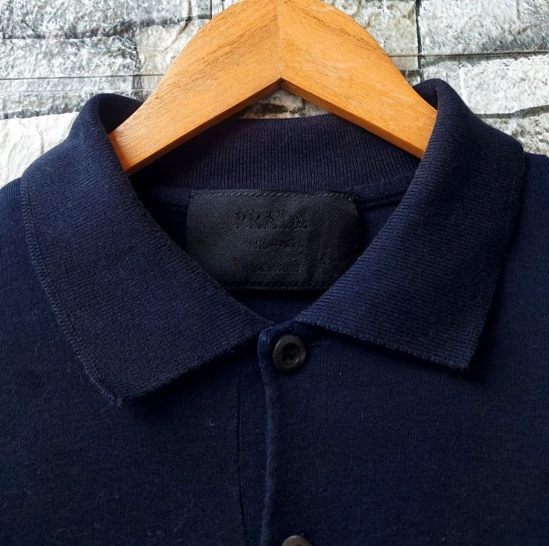 Prada Vtg PRADA Polo Shirt Navy Size US L / EU 52-54 / 3 - 4 Thumbnail