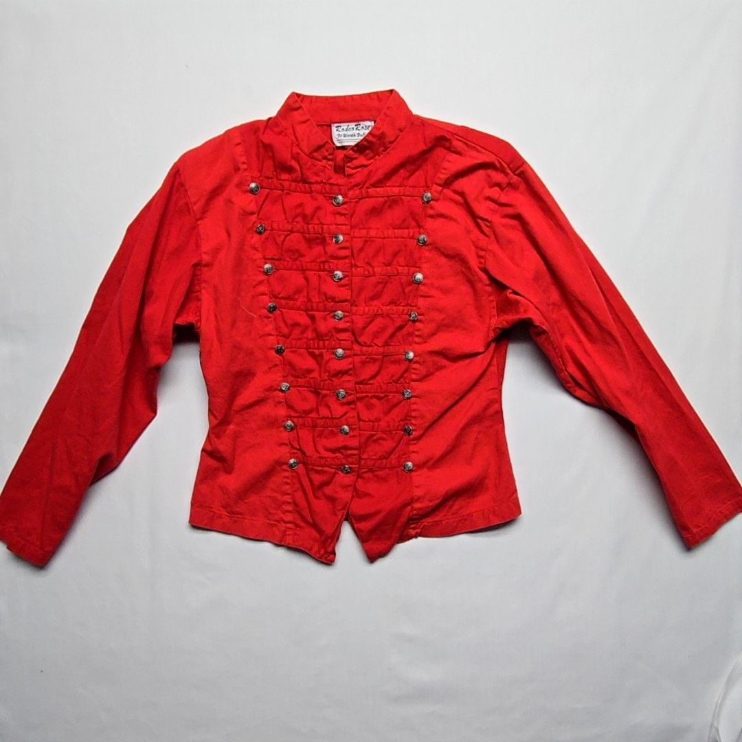 Vintage Vintage Rodeo Rose Western Style Red Buttoned Up M Shirt Size M / US 6-8 / IT 42-44 - 1 Thumbnail