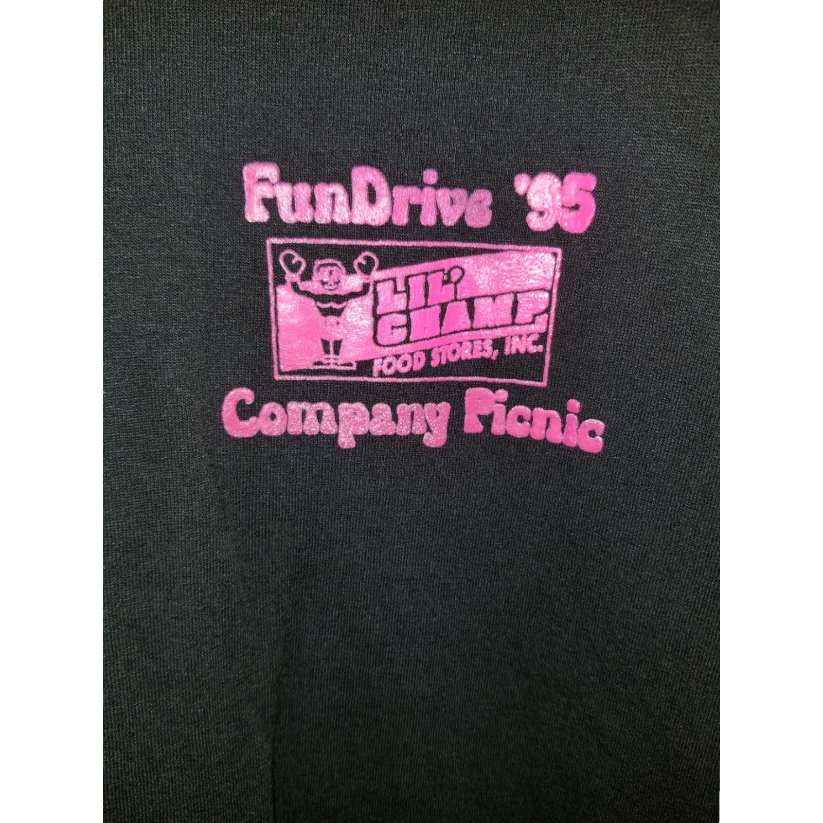 Hanes Vintage 90s Hanes Lil Champ Food Store Company Picnic Graphic T Shirt XXL Black Unisex Adults Size US XXL / EU 58 / 5 - 3 Thumbnail