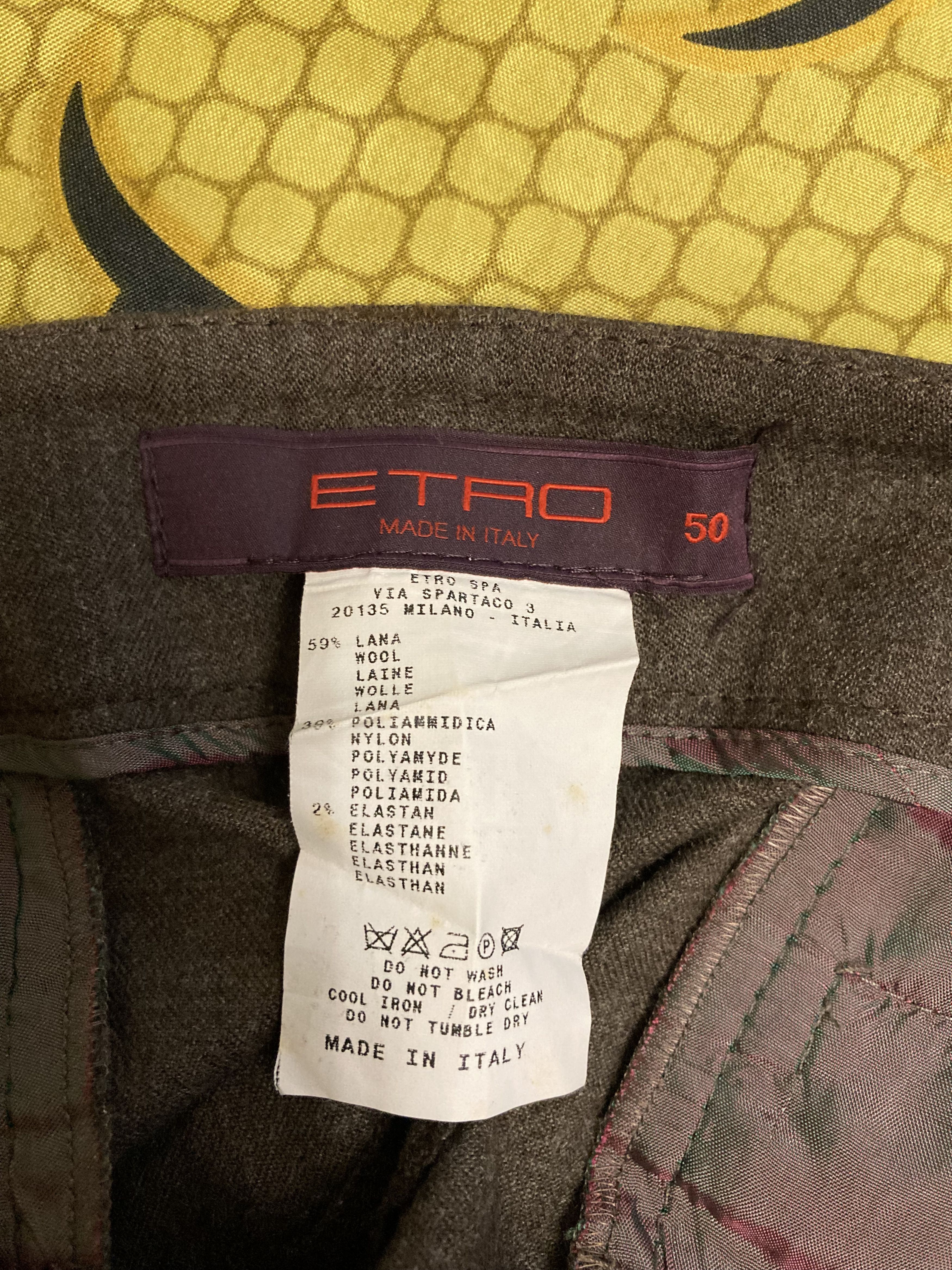 Etro Vintage ETRO Milano Women's Brown Classic Dress Pants Size 36" / US 14 / IT 50 - 4 Thumbnail