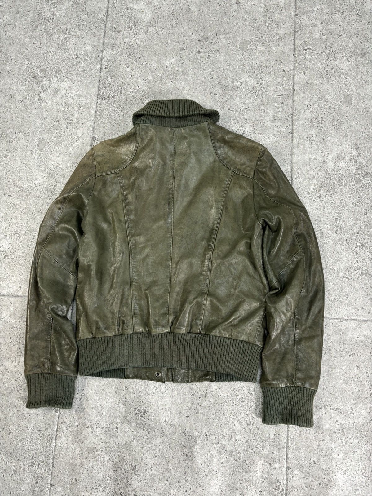 Genuine Leather × Japanese Brand Archive Japanese Leather Jacket Distressed Faded Cropped 00s Size US M / EU 48-50 / 2 - 10 Thumbnail
