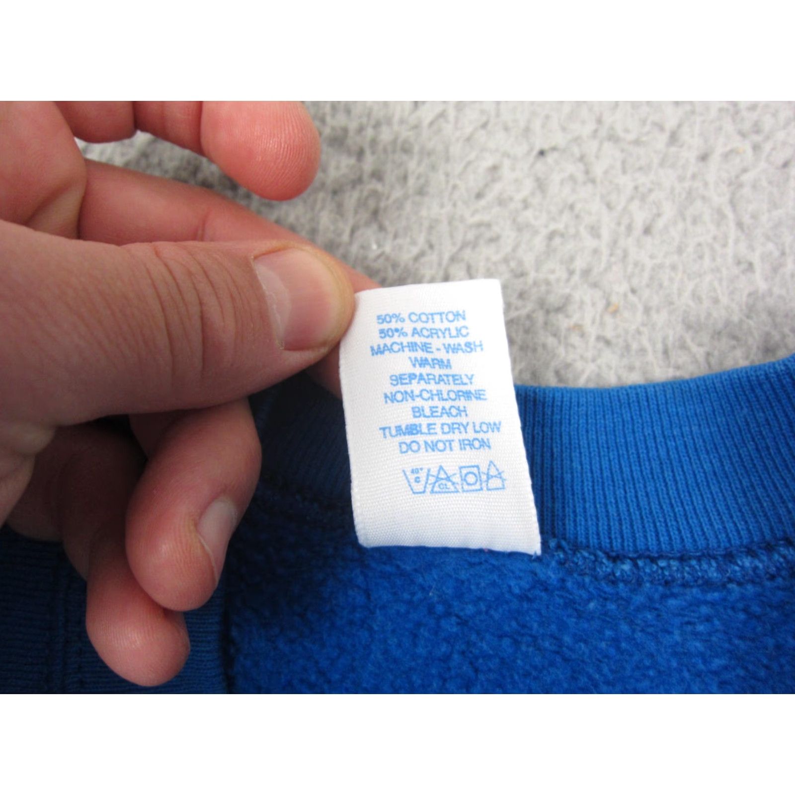 Tultex VINTAGE Tultex Sweatshirt Womens L Blue Crew Neck Pullover Raglan Sleeve Fleece Acrylic Cotton 70s 90s Modern Made in USA Mens Womens Girls Boys Size L / US 10 / IT 46 - 6 Thumbnail