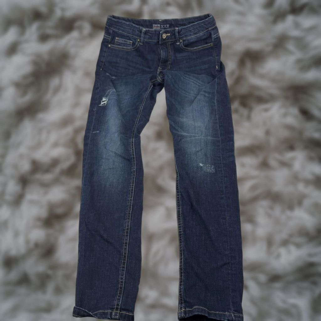 Zara Zara Z1975 Jeans Womens Slim Straight Mid Rise Dark Wash Blue 28x29 Denim Size 28" / US 6 / IT 42 - 1 Thumbnail