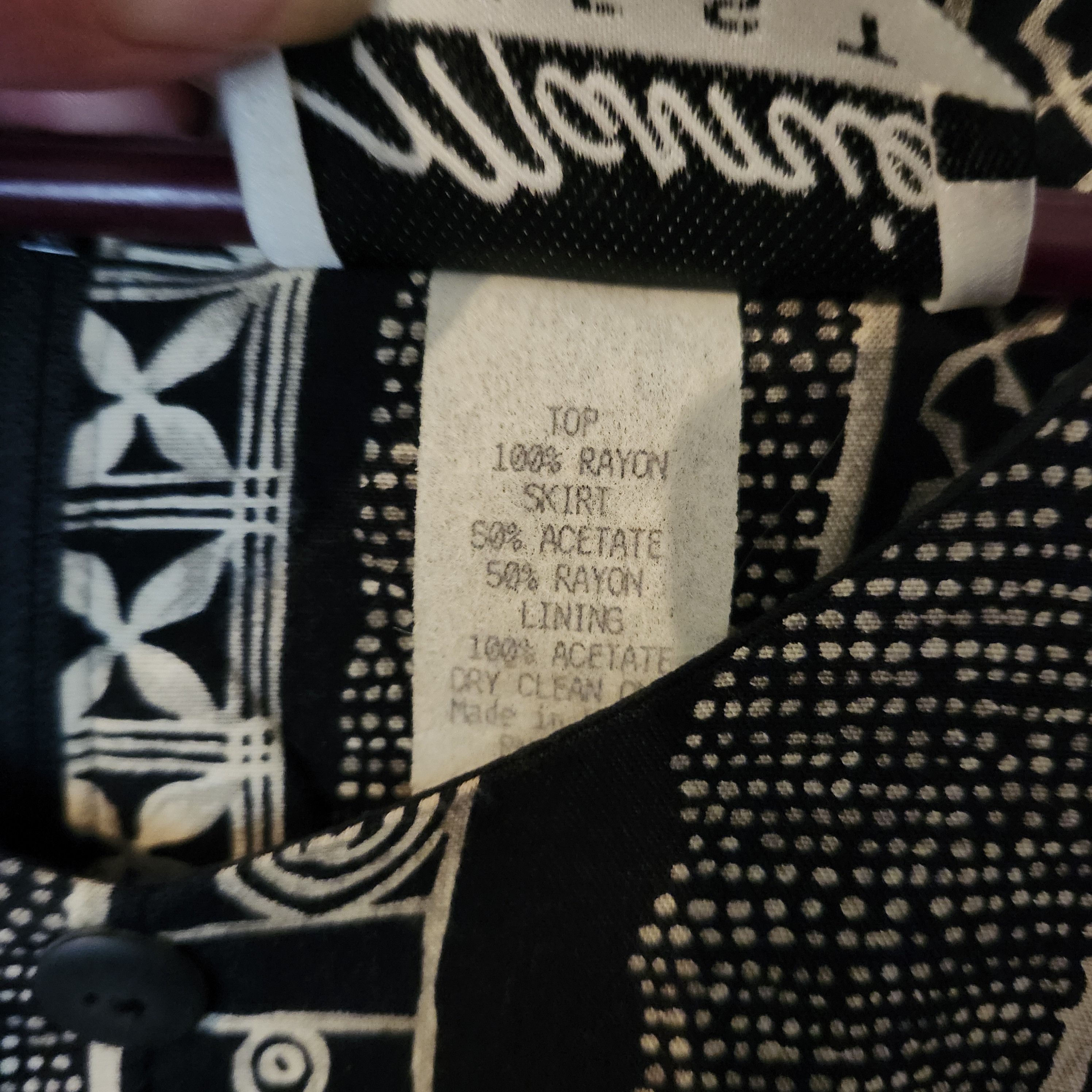 Other Marnie West Size 6 Black Cream Geometric Short Dress Vintage Size M / US 6-8 / IT 42-44 - 4 Thumbnail