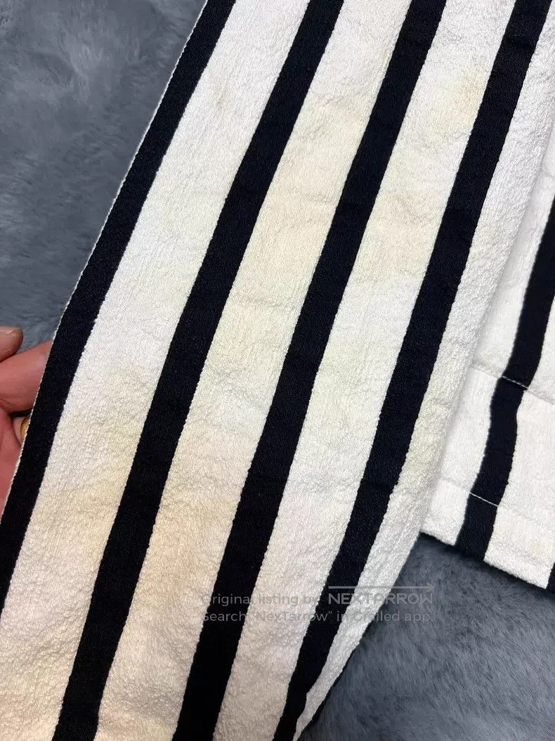 Saint Laurent Paris Saint Laurent Paris Black and White Striped Hooded Thin Co Size US M / EU 48-50 / 2 - 5 Thumbnail