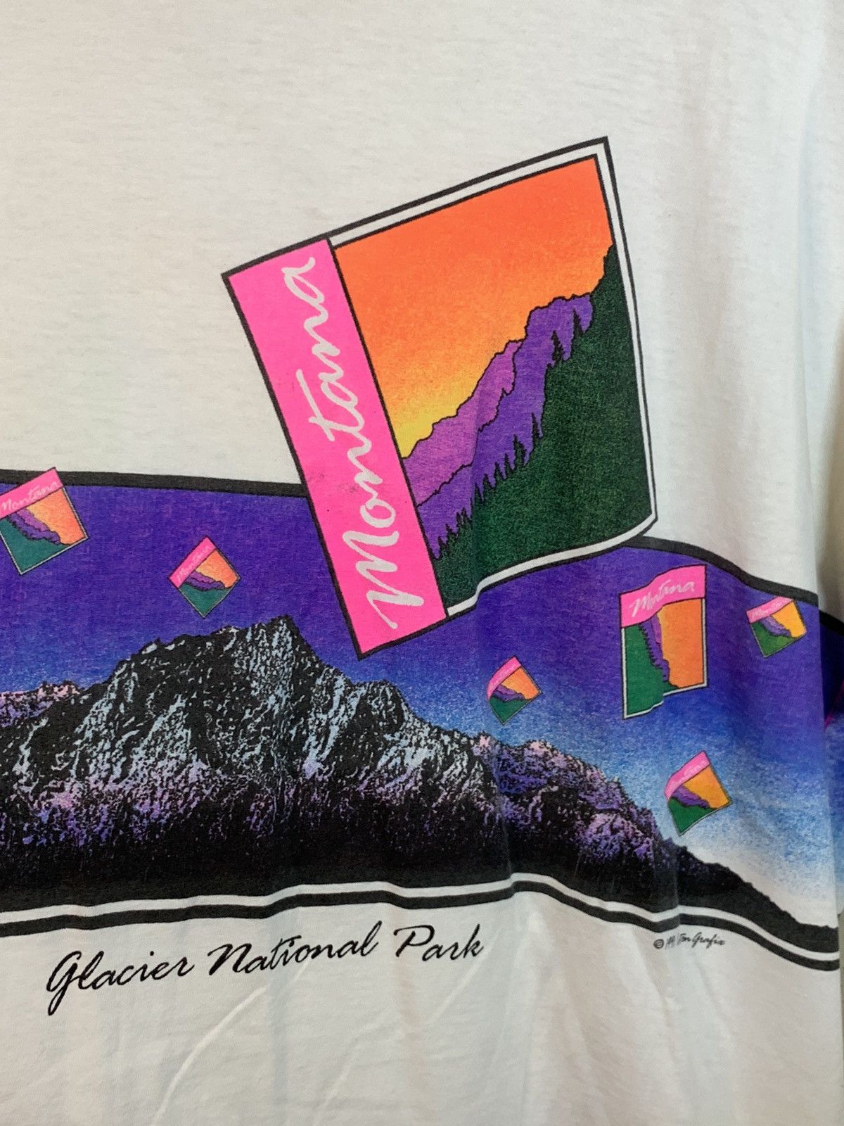 Vintage *RARE* Vintage 1991 Glacier National Park Montana Art Shirt Size US L / EU 52-54 / 3 - 7 Thumbnail