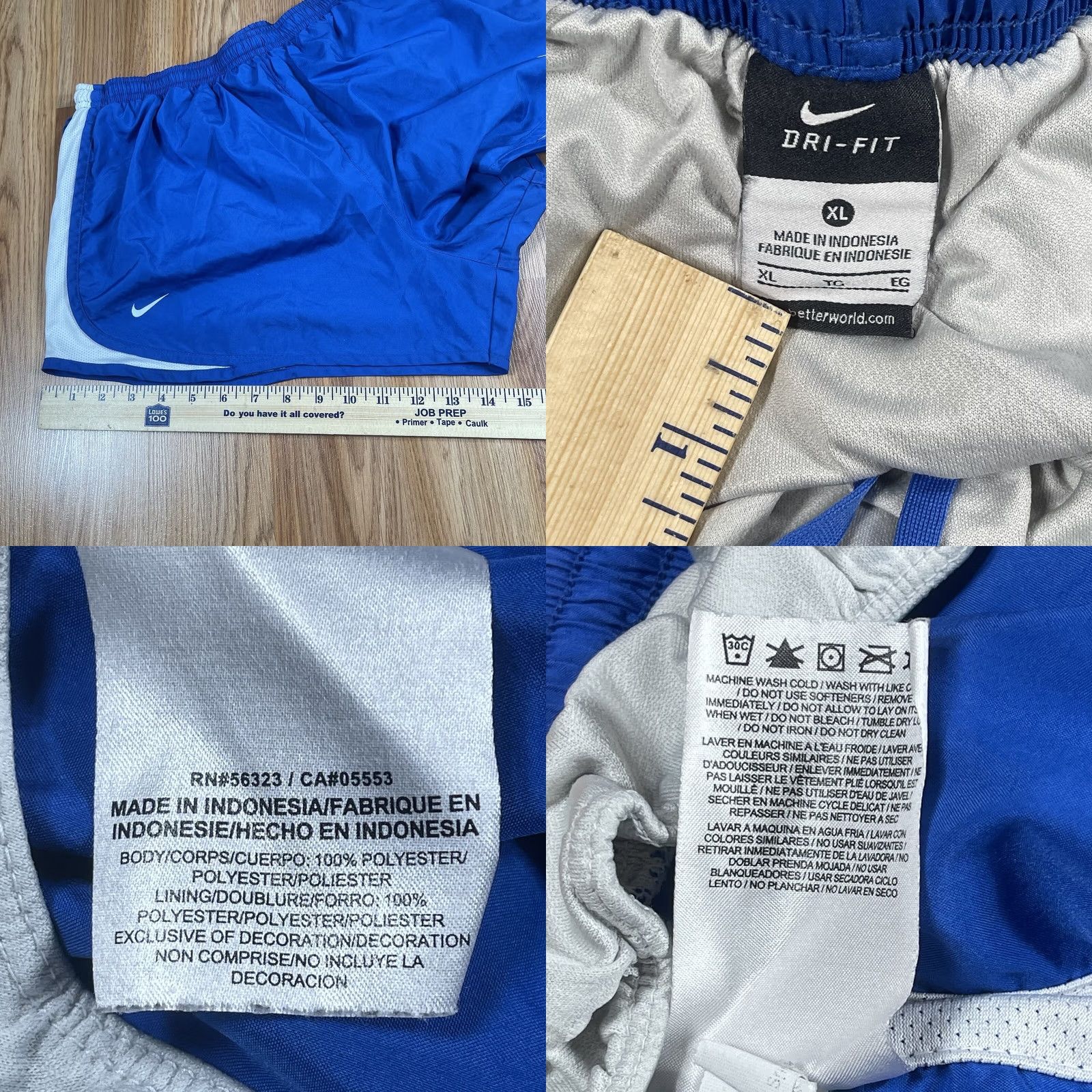 Nike Nike Womens XL Blue Dri-Fit Athletic Running Swimming Cross Training Shorts - Excellent Condition Size 40" / US 18 - 8 Thumbnail