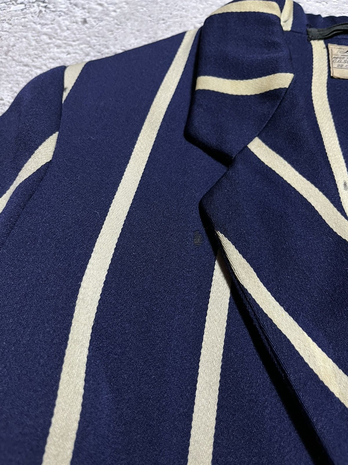 Japanese Brand × Vintage Vintage Striped School Blazer Leycott York UK with Crest Size S / US 4 / IT 40 - 6 Thumbnail