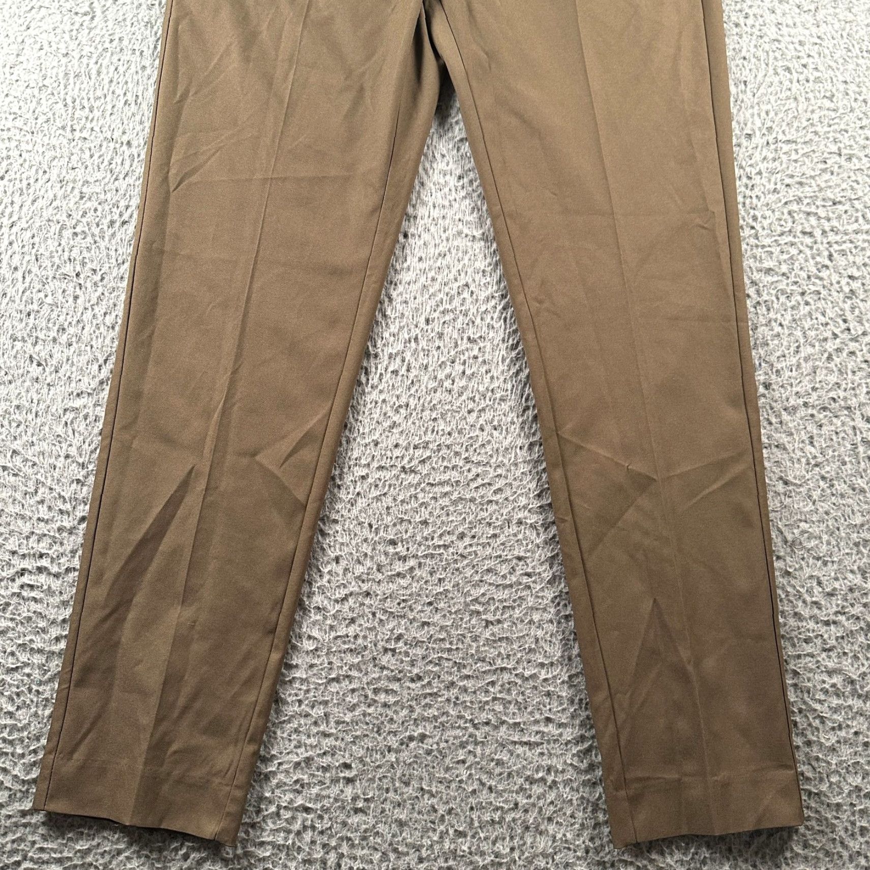 Asics BYLT Premium Basics Executive Pants Mens 31 Regular Brown Chino Flat Front Slim Straight Belt Loops Size US 31 - 3 Thumbnail
