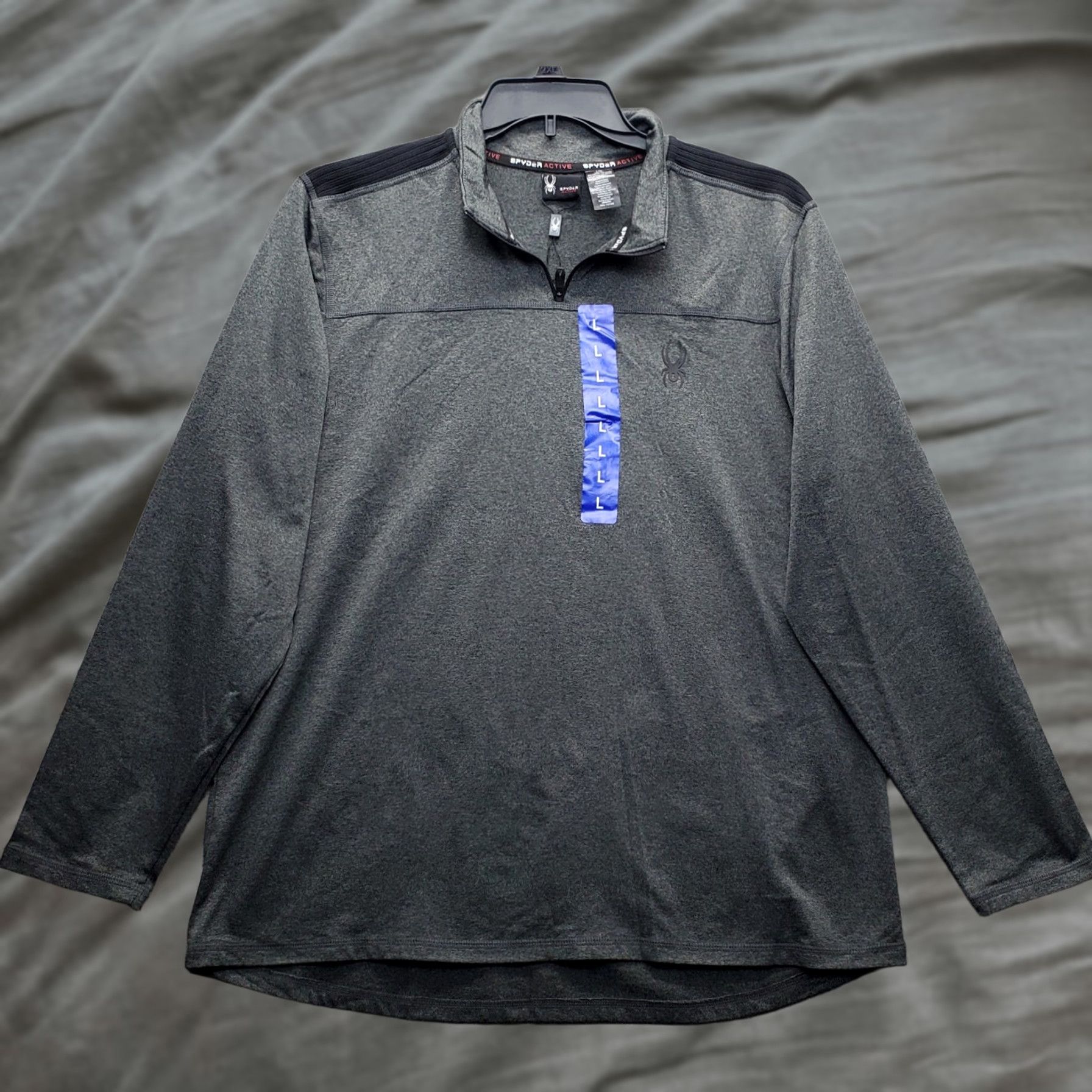 Spyder Spyder Mens Shirt L Gray Long Sleeve Mock Neck 1/4 Zip Activewear Stretch Size US L / EU 52-54 / 3 - 1 Thumbnail