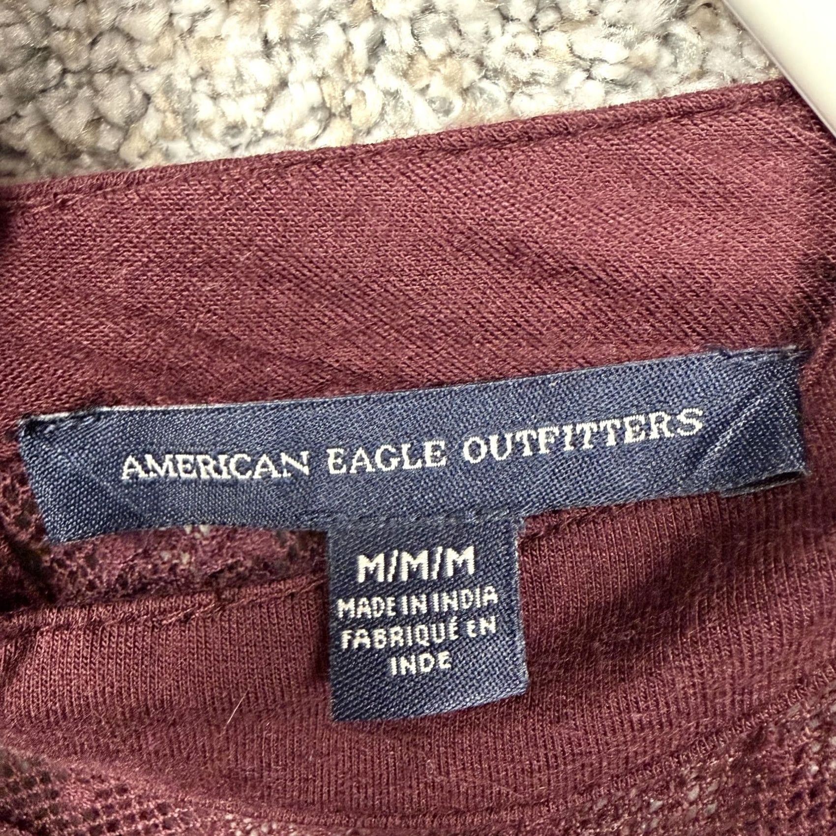 American Eagle Outfitters VINTAGE American Eagle Outfitters Dress M Maroon High Neck Lace Trapeze Swing Boho 90s Girls? Size M / US 6-8 / IT 42-44 - 4 Thumbnail