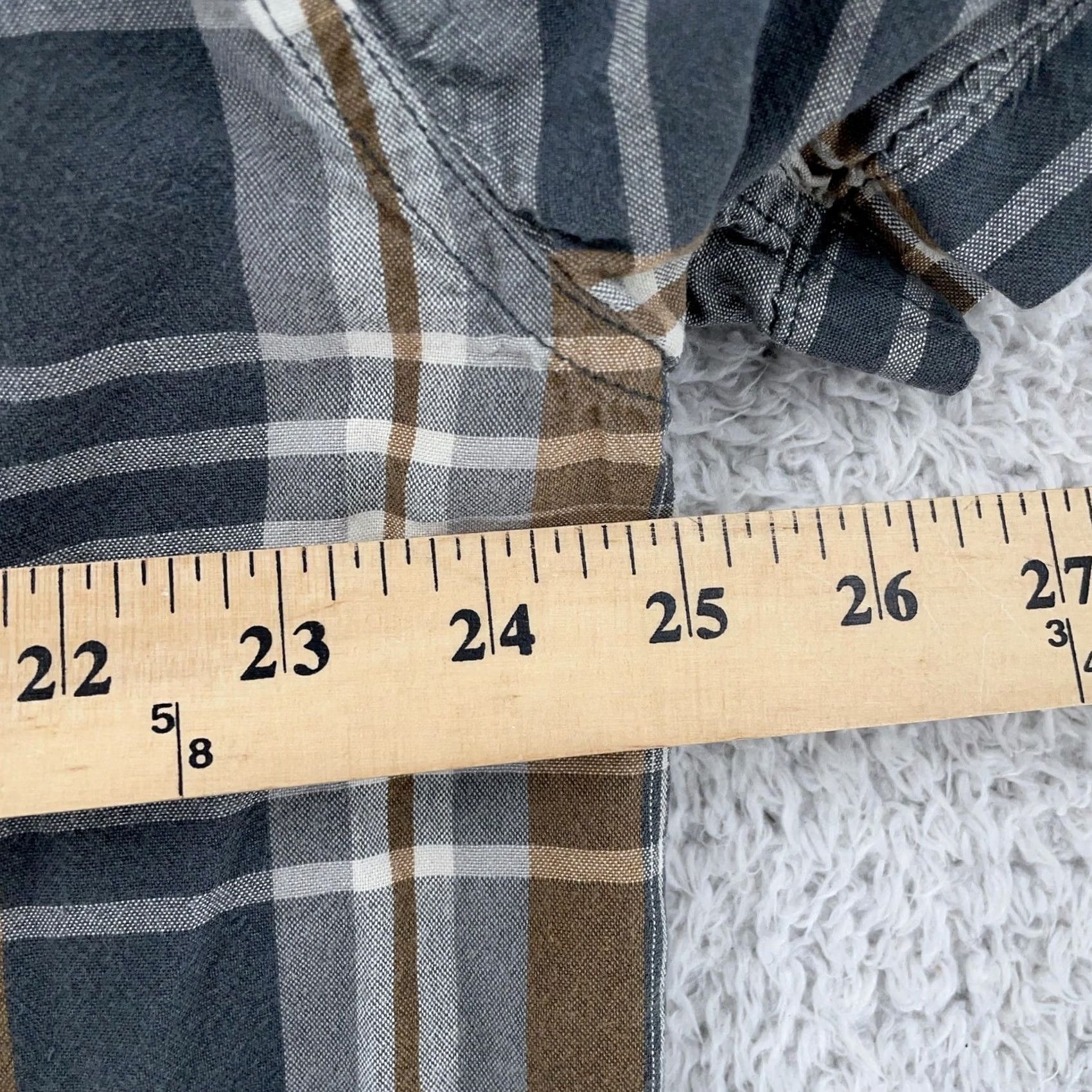 Carhartt Carhartt Shirt Mens XL Gray Brown Plaid Short Sleeve Button Front Relaxed Fit Size US XL / EU 56 / 4 - 5 Thumbnail
