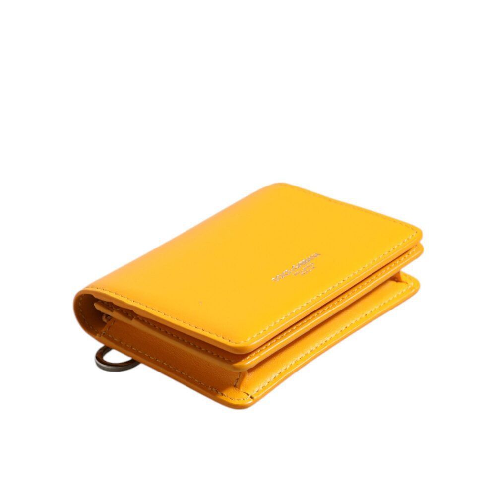 Dolce & Gabbana Dolce & Gabbana Yellow Leather Bifold Card Holder Crossbody Size ONE SIZE - 5 Thumbnail