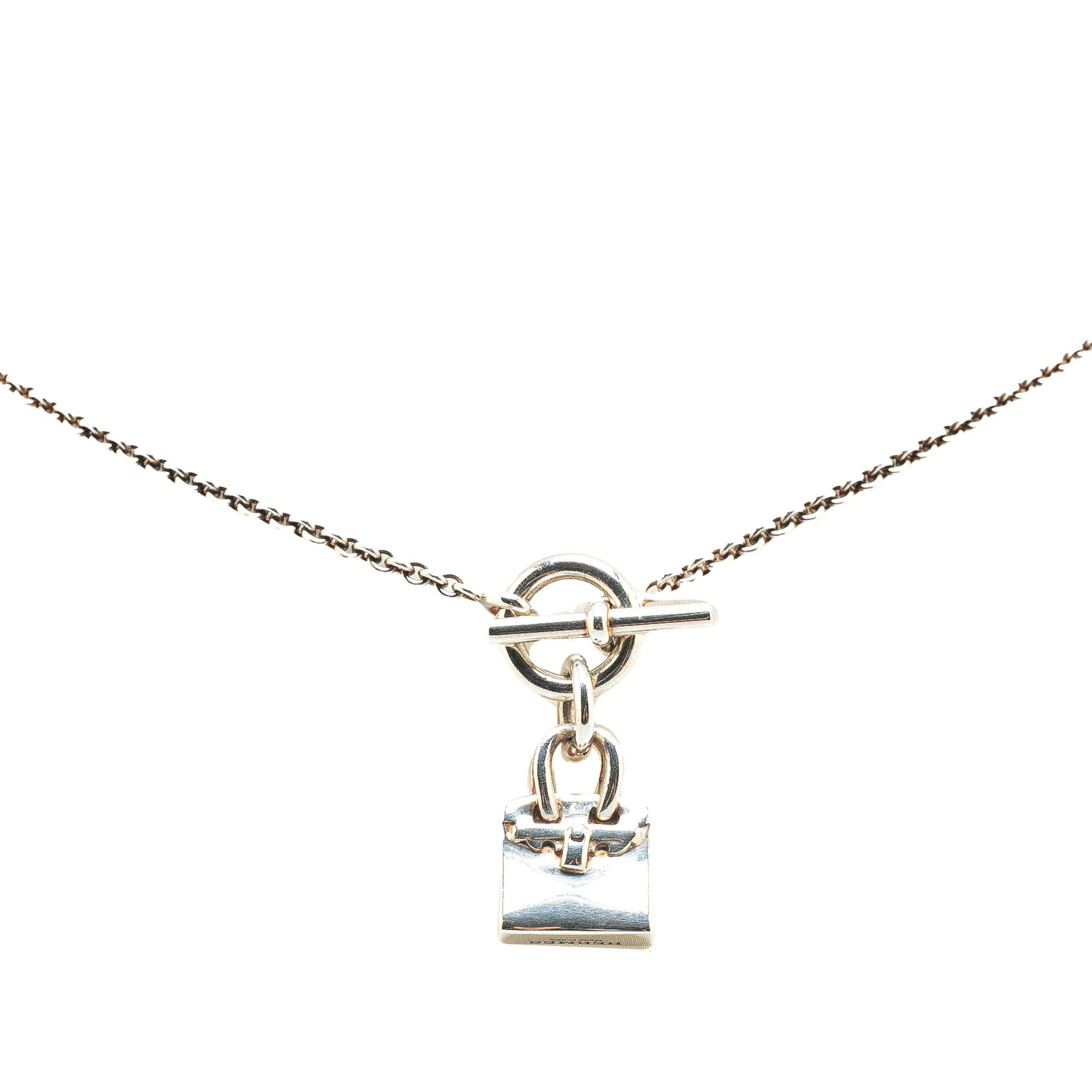 Hermes Hermès Sterling Silver Birkin Amulet Pendant Necklace Silver Size ONE SIZE - 1 Thumbnail