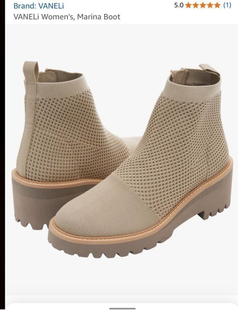 VANELI Women's Vaneli Marina ankle Boots 12M Beige Size US 12 / IT 42 - 1 Thumbnail