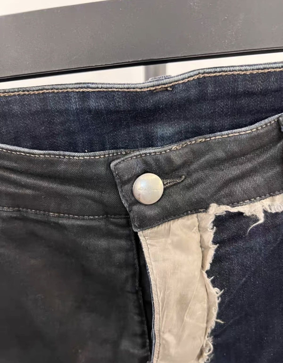 Rick Owens Rick Owens Runway Waxed Canvas&Denim Patchwork Cropped Pants Size US 34 / EU 50 - 4 Thumbnail