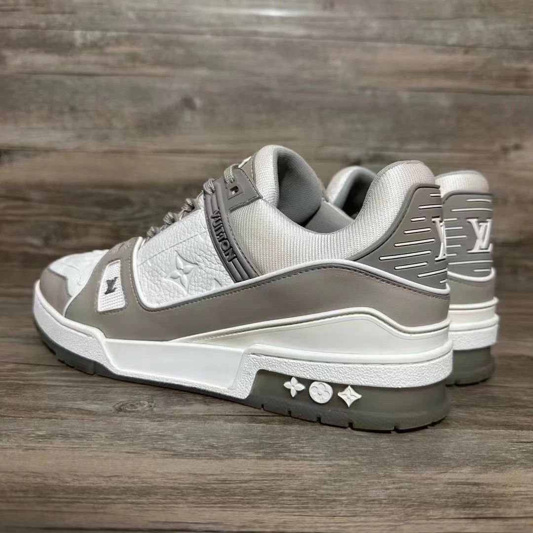 Louis Vuitton LV Trainer Gray/White Uk7 97 New Original Box Size US 8 / EU 41 - 4 Thumbnail