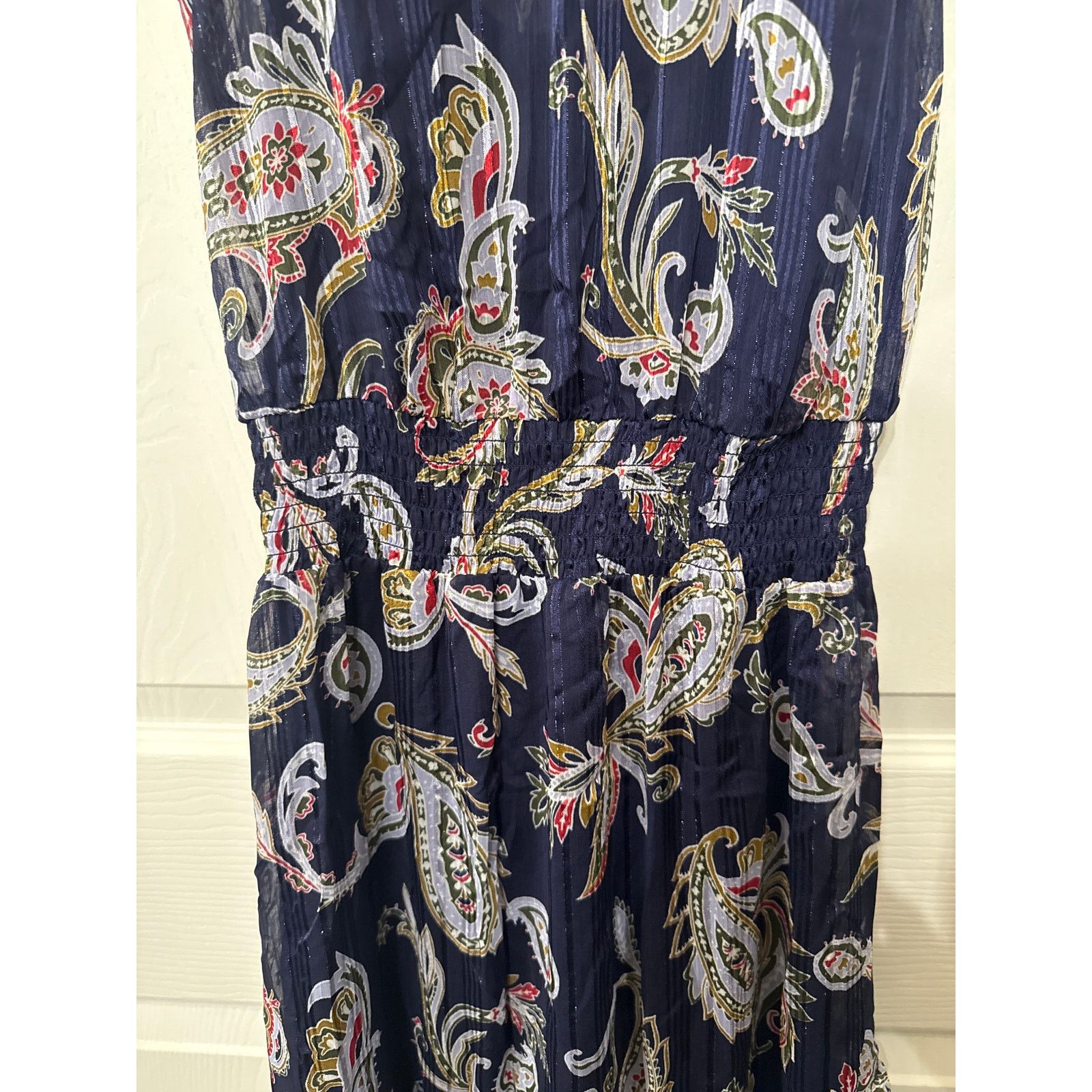Nanette Lepore Nanette Lepore Chiffon Mock Neck Metallic Paisley Dress,2 Size XS / US 0-2 / IT 36-38 - 5 Thumbnail