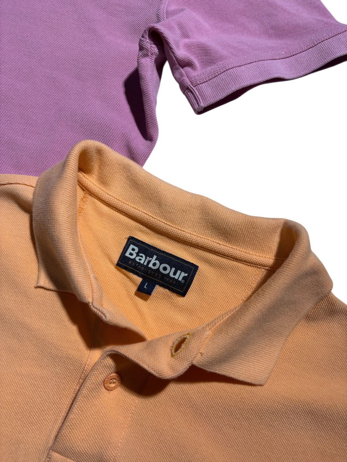 Barbour x2 Barbour Polo Tshirt Collared Neck Orange/Pink Size US L / EU 52-54 / 3 - 3 Thumbnail