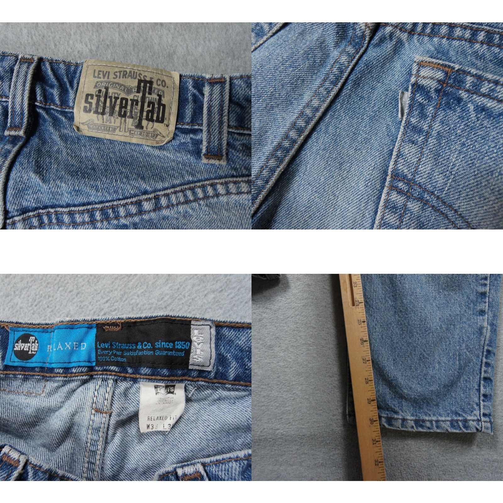 Levi's VINTAGE Levi's Silvertab Jeans Mens 33x30 Blue Denim Relaxed Fit 90s USA Jeans Mens 33x30 Blue Denim Size US 33 - 8 Thumbnail