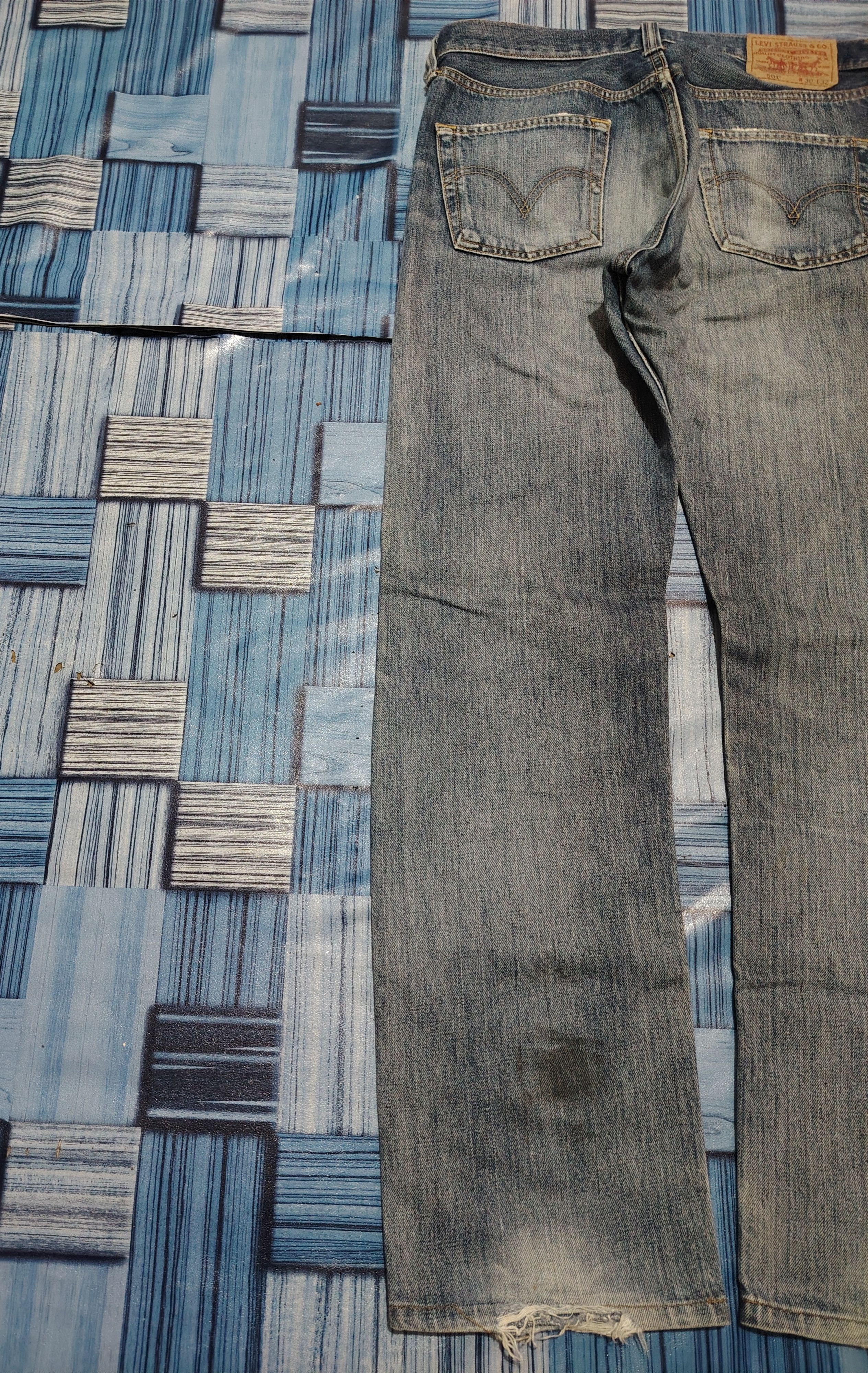 Levi's ⚡️Ripped⚡️Vintage Levi’s 501 Blue Washed Distressed Jeans Size US 32 / EU 48 - 17 Thumbnail