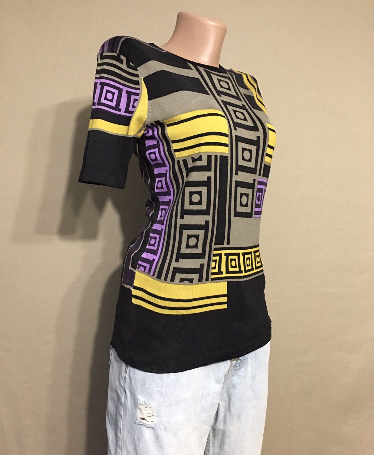Versace Versace Collection Signature Print Silk Blend T-Shirt EU 42 Size M / US 6-8 / IT 42-44 - 6 Thumbnail
