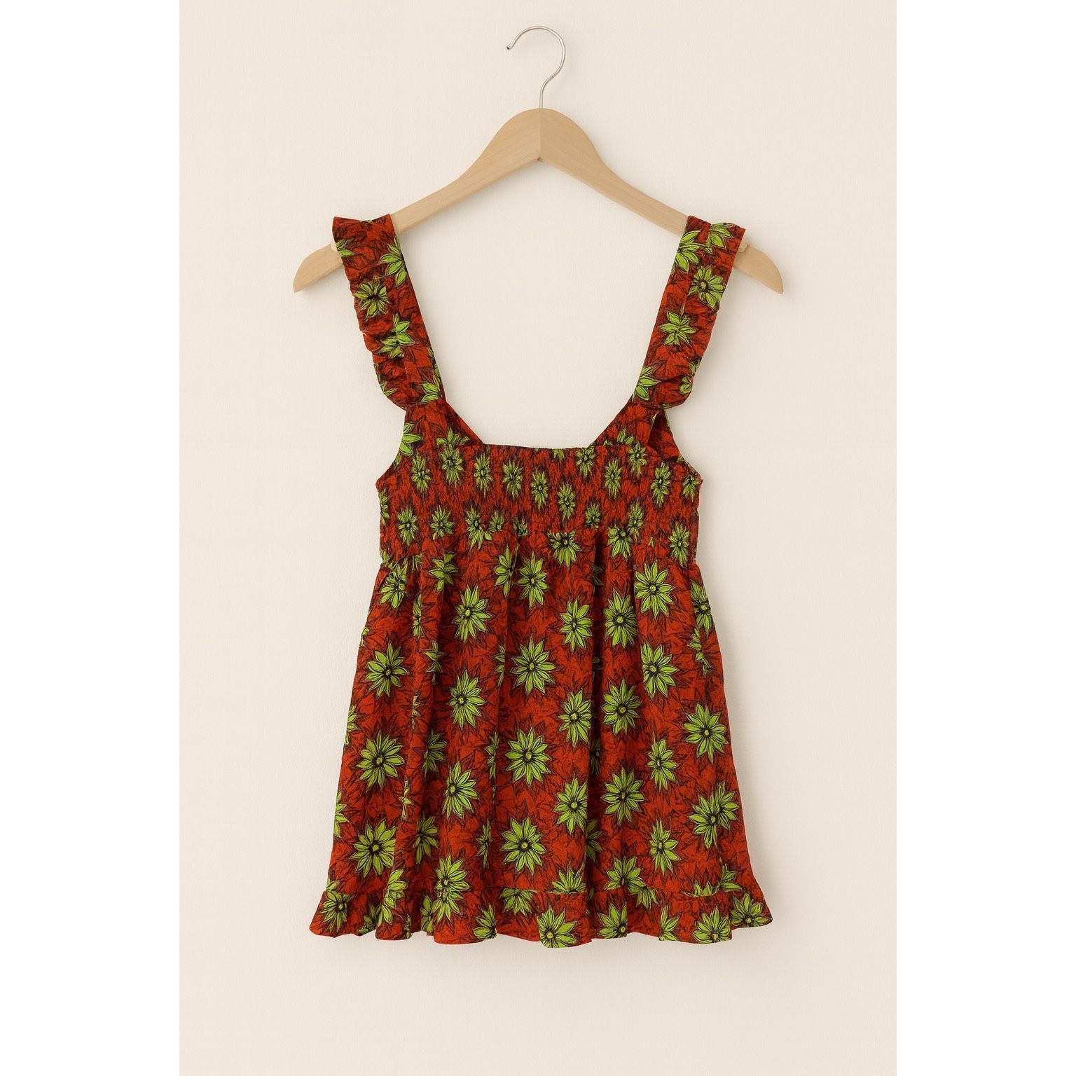 Other Iky & Me Floral Print Tank Top | Size M | Orange Green Rayon Size M / US 6-8 / IT 42-44 - 3 Thumbnail