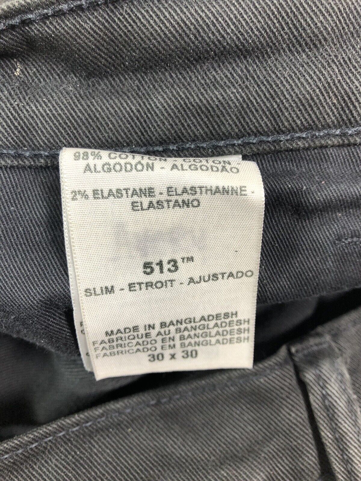 Levi's × Vintage Levis 513 Black Tab Slim Straight Stretch Jeans 31.5 x 28.5 Size US 31 - 4 Thumbnail