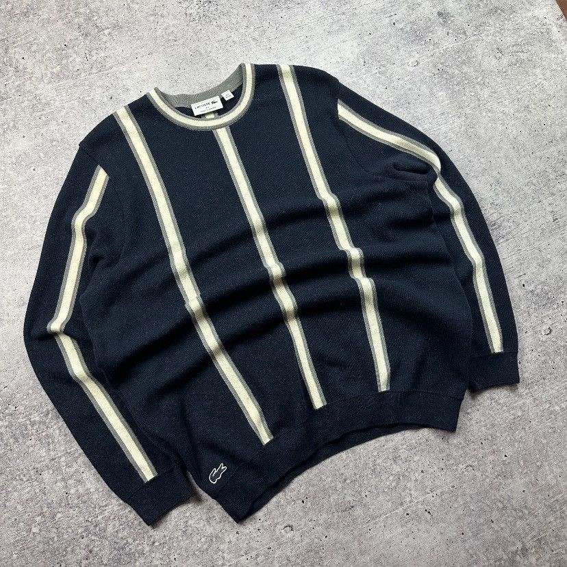 Lacoste Vintage Lacoste Striped Crewneck Sweater Made in France Size US XXL / EU 58 / 5 - 1 Thumbnail