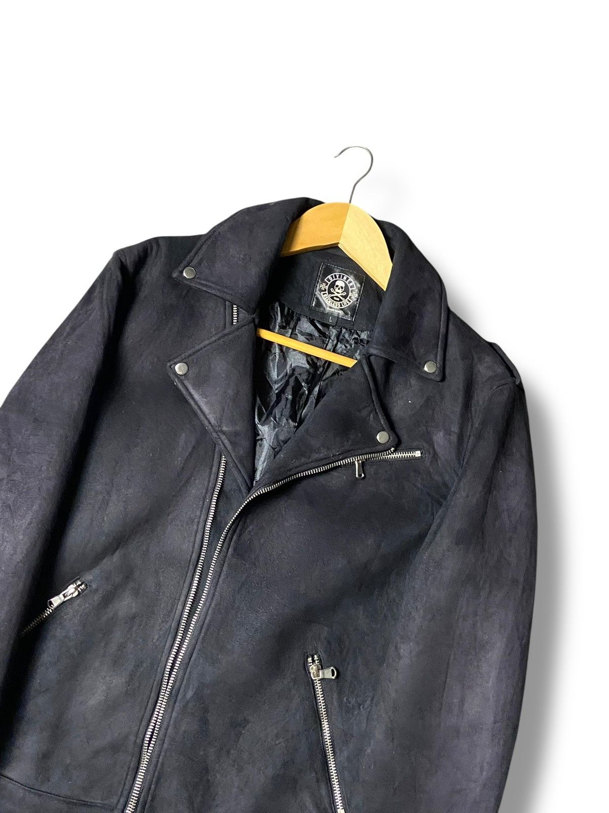 Japanese Brand DIVINER RECKLESS LIFE PUNK LEATHER SUEDE JACKET (139) Size US XXS / EU 40 - 8 Thumbnail