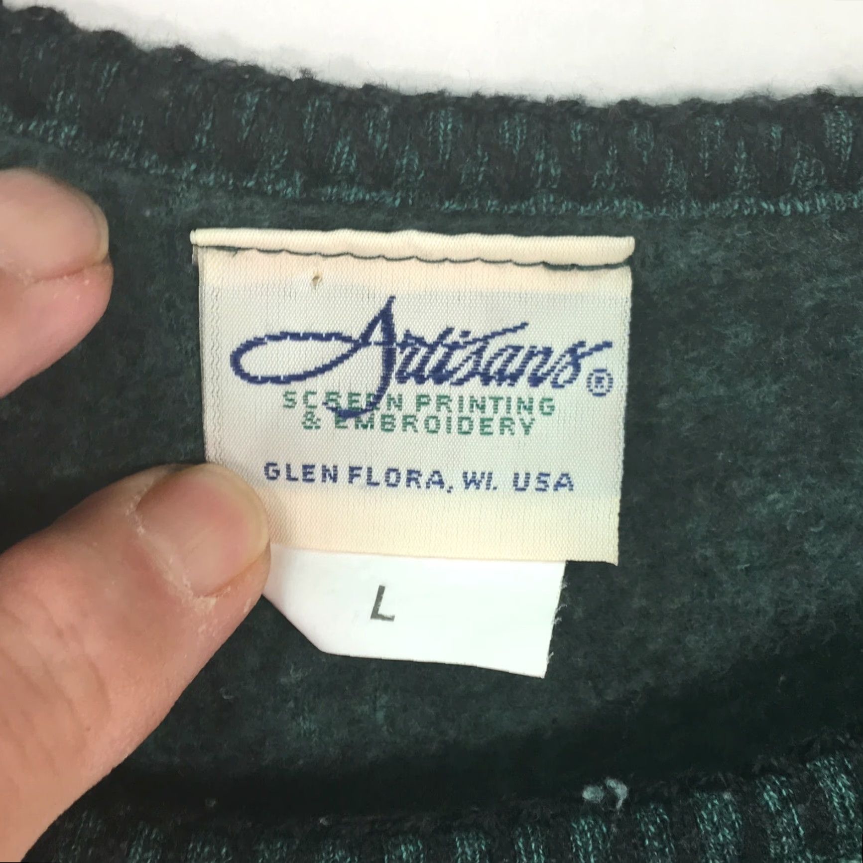 Vintage VINTAGE Artisans Mens Leinenkugels Brewery Green Pullover Sweater Large Mens Size US L / EU 52-54 / 3 - 4 Thumbnail