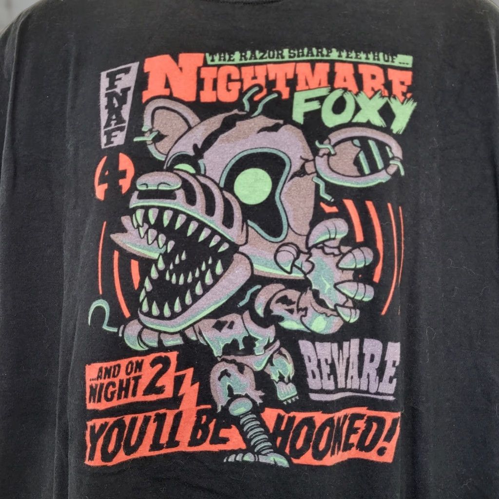 Vintage Five Nights at Freddys Shirt L Black Funko Pop Horror Video Game Halloween Shirt Men L Black Funko Pop Tee Size US L / EU 52-54 / 3 - 1 Thumbnail
