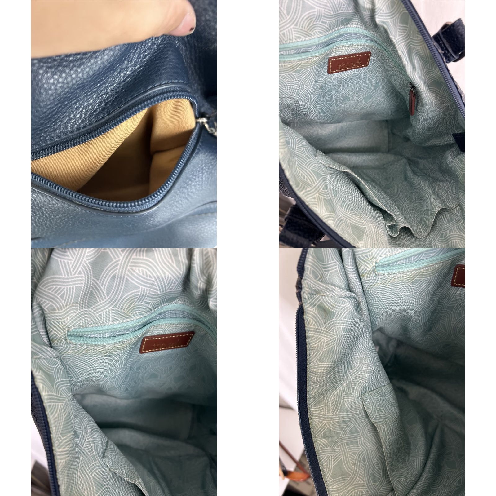 The Sak VINTAGE The Sak Leather Shoulder Bag Blue 15x11x7.5 Eye-lit Womens Shoulder Bag 15x11x7.5 Blue Eye-lit Leather The Sak Women Size ONE SIZE - 10 Thumbnail